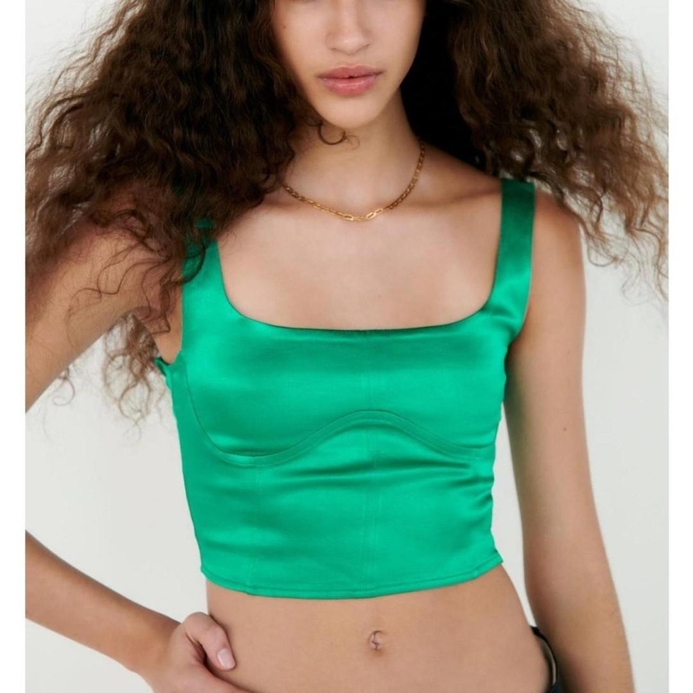 Zara Green Crop Top